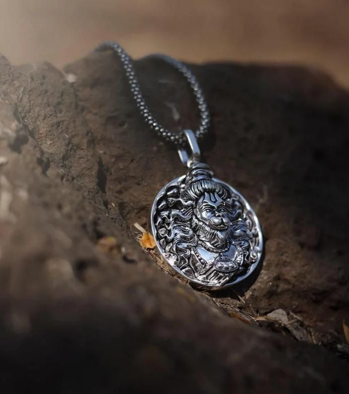 Silver Chain with Hanuman Ji Pendant